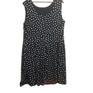 Soho Apparel LTD Polka Dot Dress Black & White Sleeveless 2X